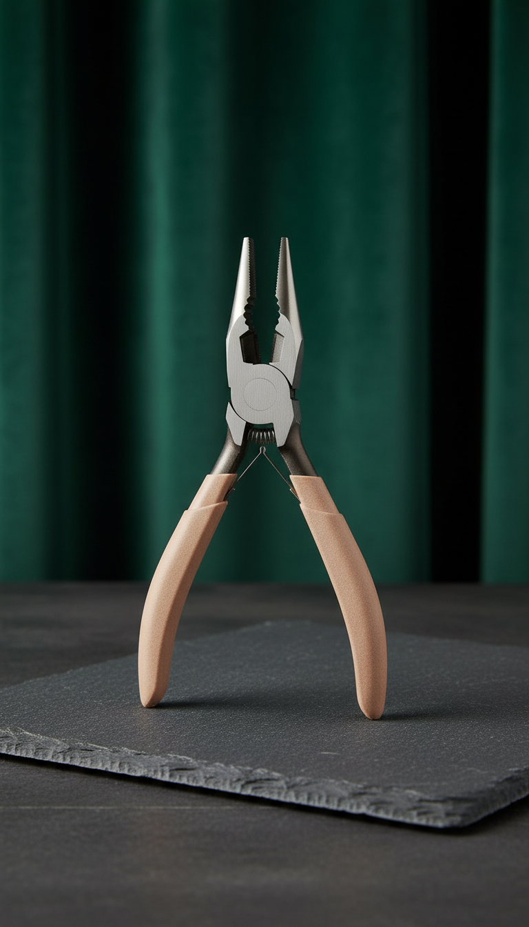 Micro ring applicator pliers with cushioned handle in a new setting