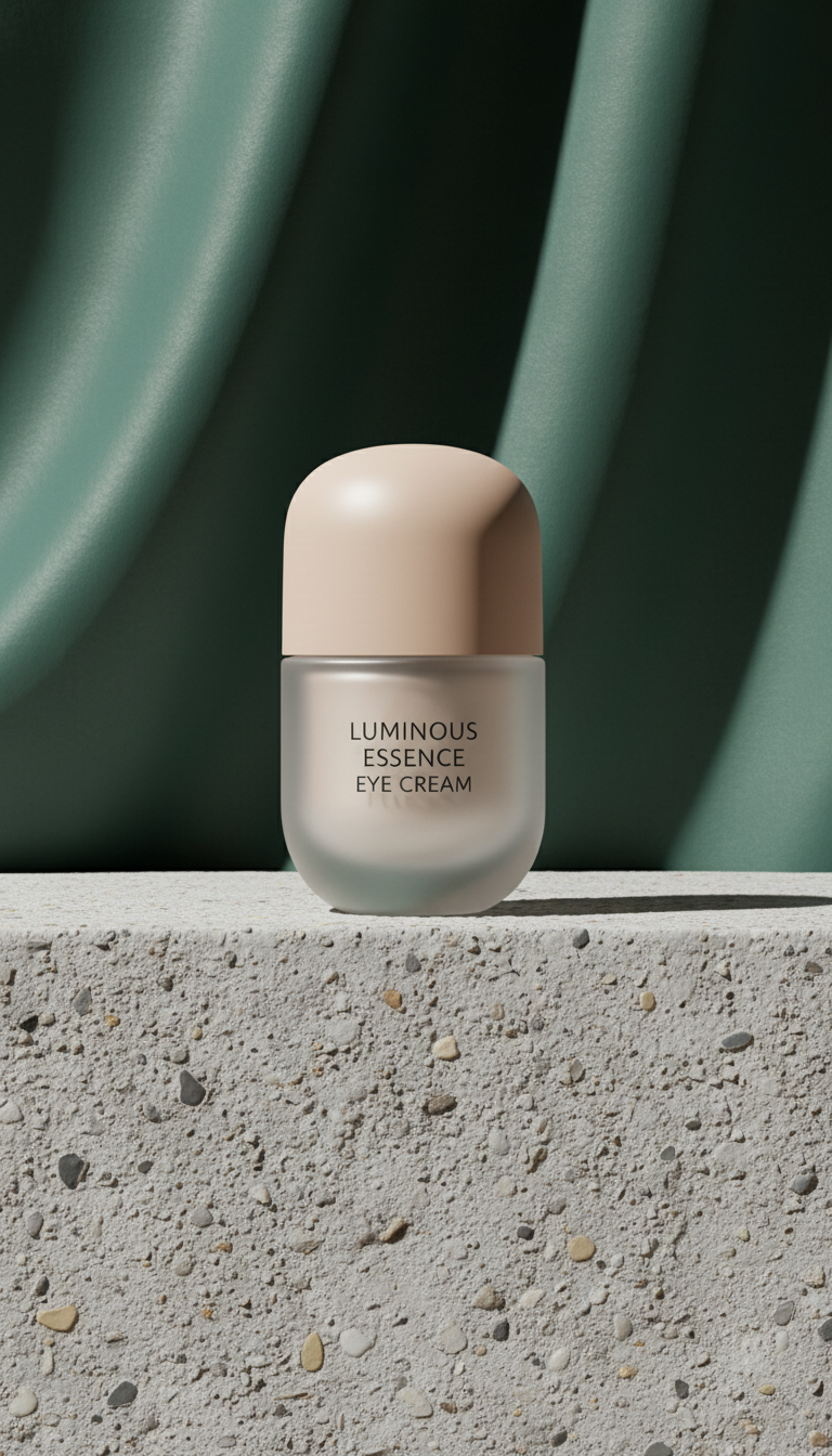 Luminous essence eye cream glass in a new setting