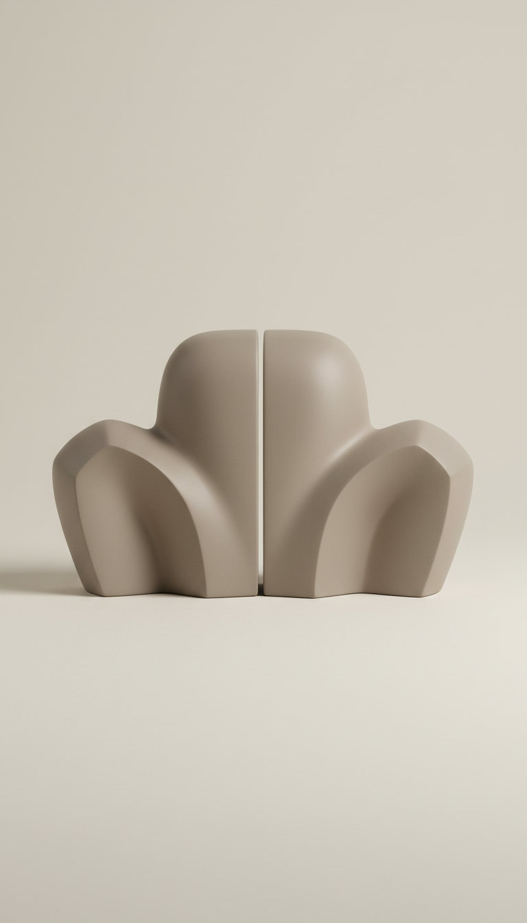 Contour sculpted bookend set, Heroic three-quarter angles that articulate form and shadow without distortion; always on...