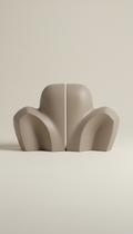 Contour sculpted bookend set, Heroic three-quarter angles that articulate form and shadow without distortion; always on...