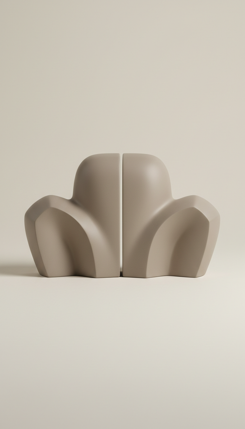 Contour sculpted bookend set, Heroic three-quarter angles that articulate form and shadow without distortion; always on...