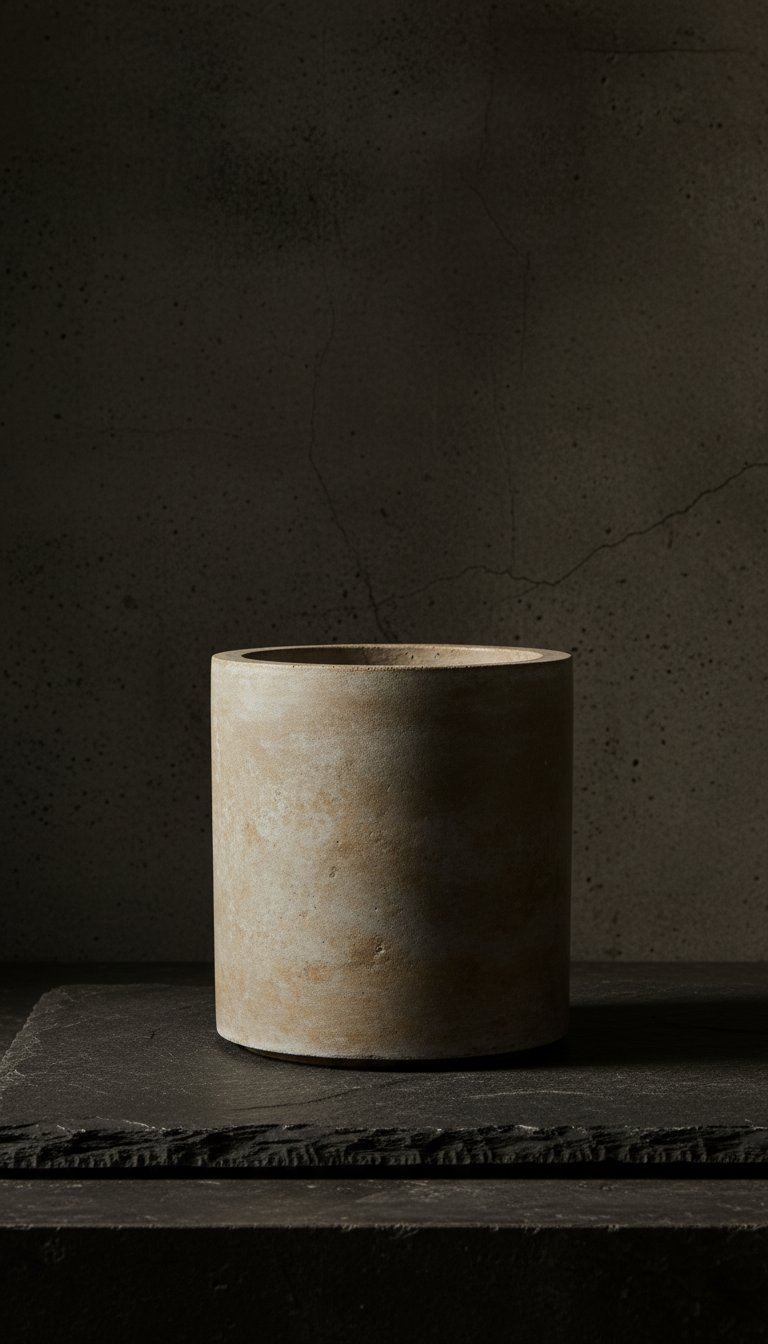 Stone Grey Cylindrical Planter in a new setting