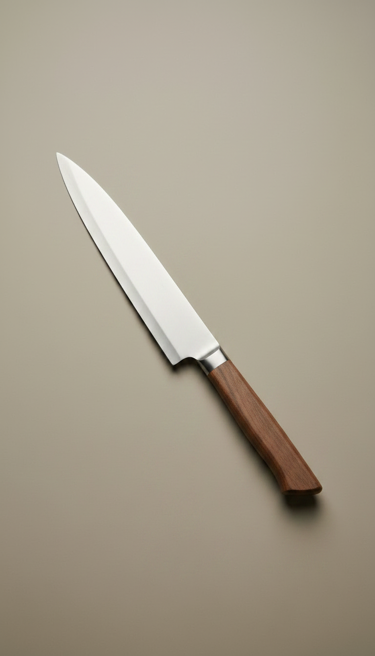 Alternate angle view of Chef's Knife With Walnut Handle