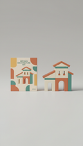 Artisan Architecture Set—packaging and completed build displayed together., Three-quarter angle tabletop shots that...