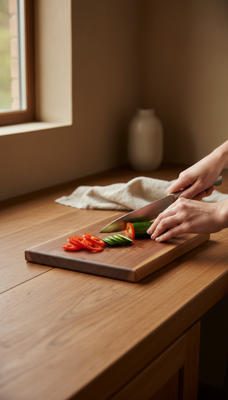 Walnut wood cutting board reversible in use
