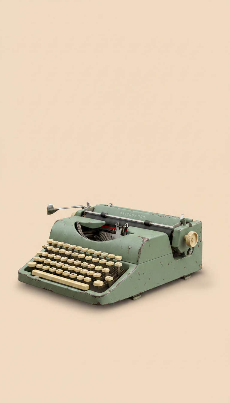 Alternate angle view of Manual Vintage Typewriter In Classic Black