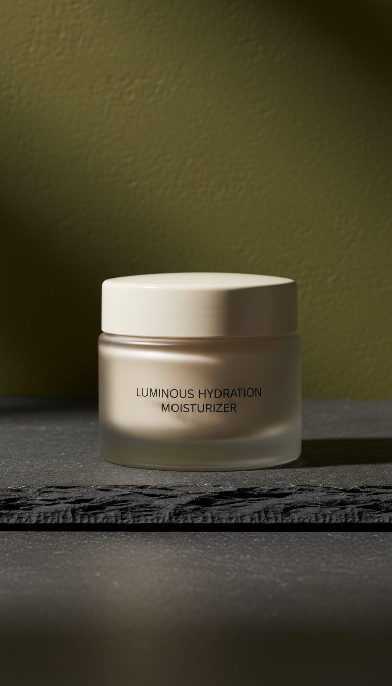 Luminous moisturizing cream in a jar in a new setting