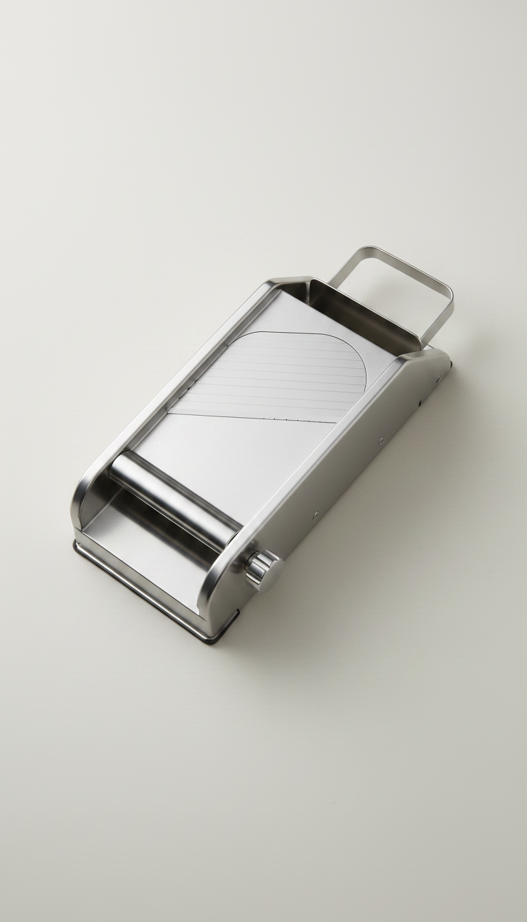 Alternate angle view of Stainless Steel Mandoline Slicer Adjustable Blades