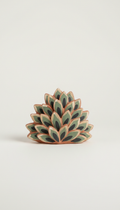 Artisan terracotta blush shrub, Default angle is 3/4 view at eye-level or slightly above, showcasing sculpted forms and...