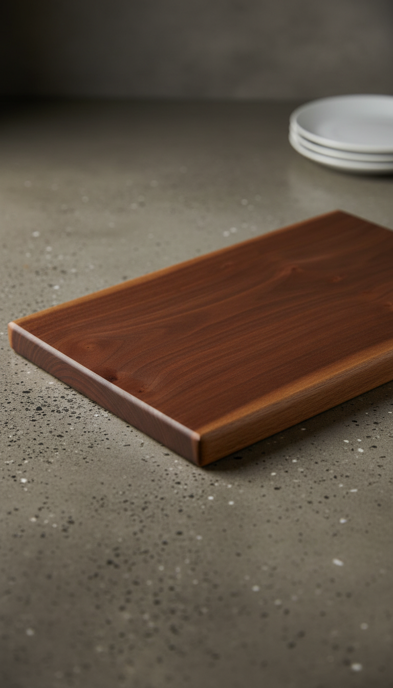 Walnut wood cutting board reversible in a new setting