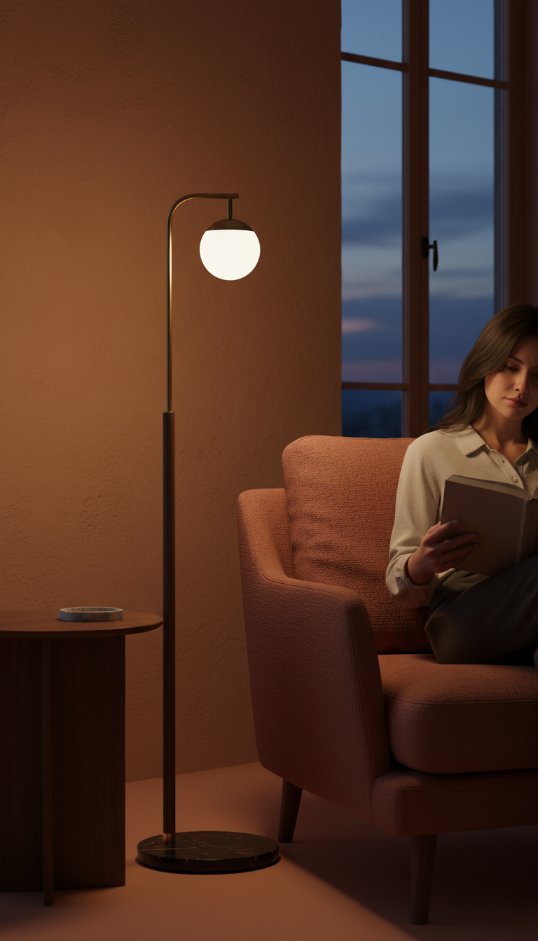 Modern Floor Lamp in use