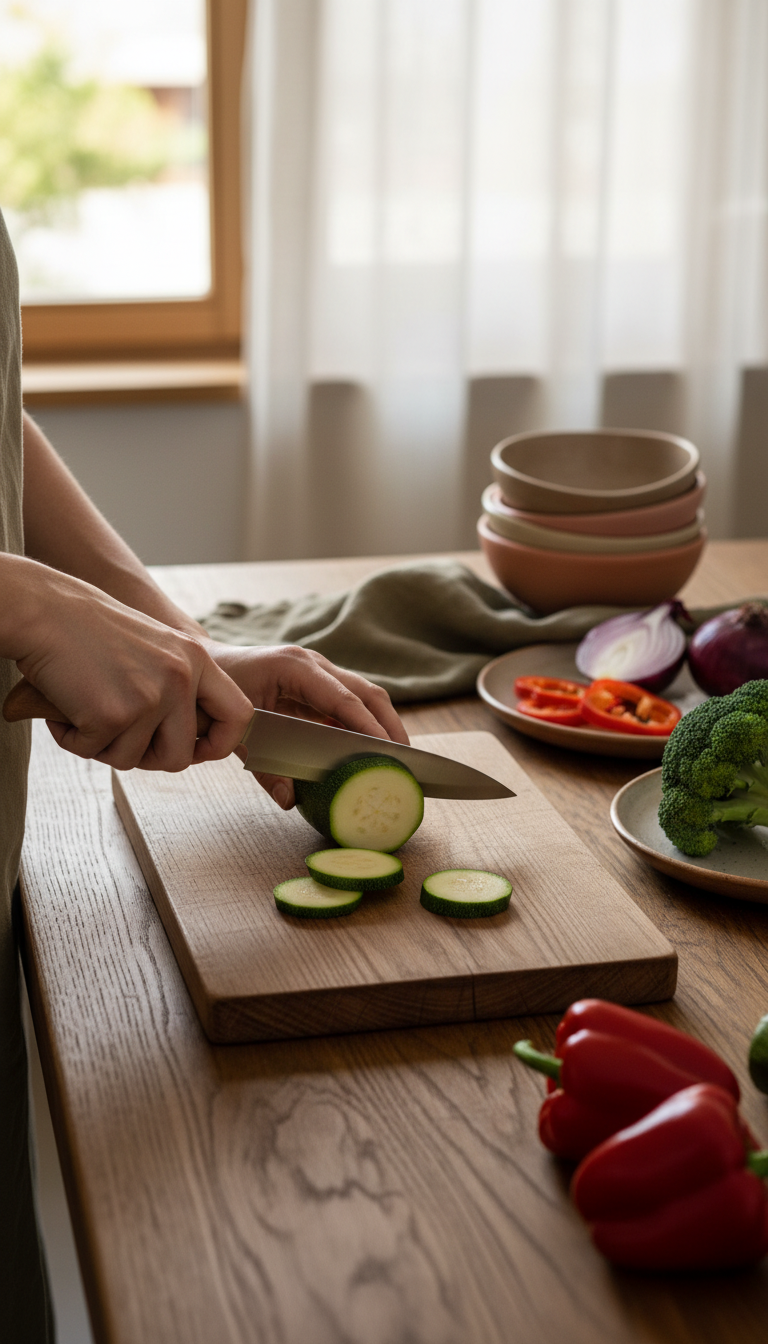 Santoku Knife in use