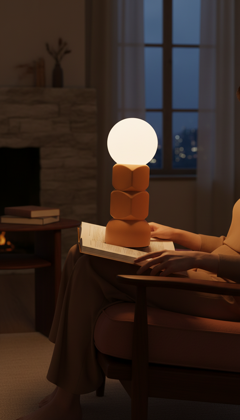 Soft Terracotta Accent Lamp in use