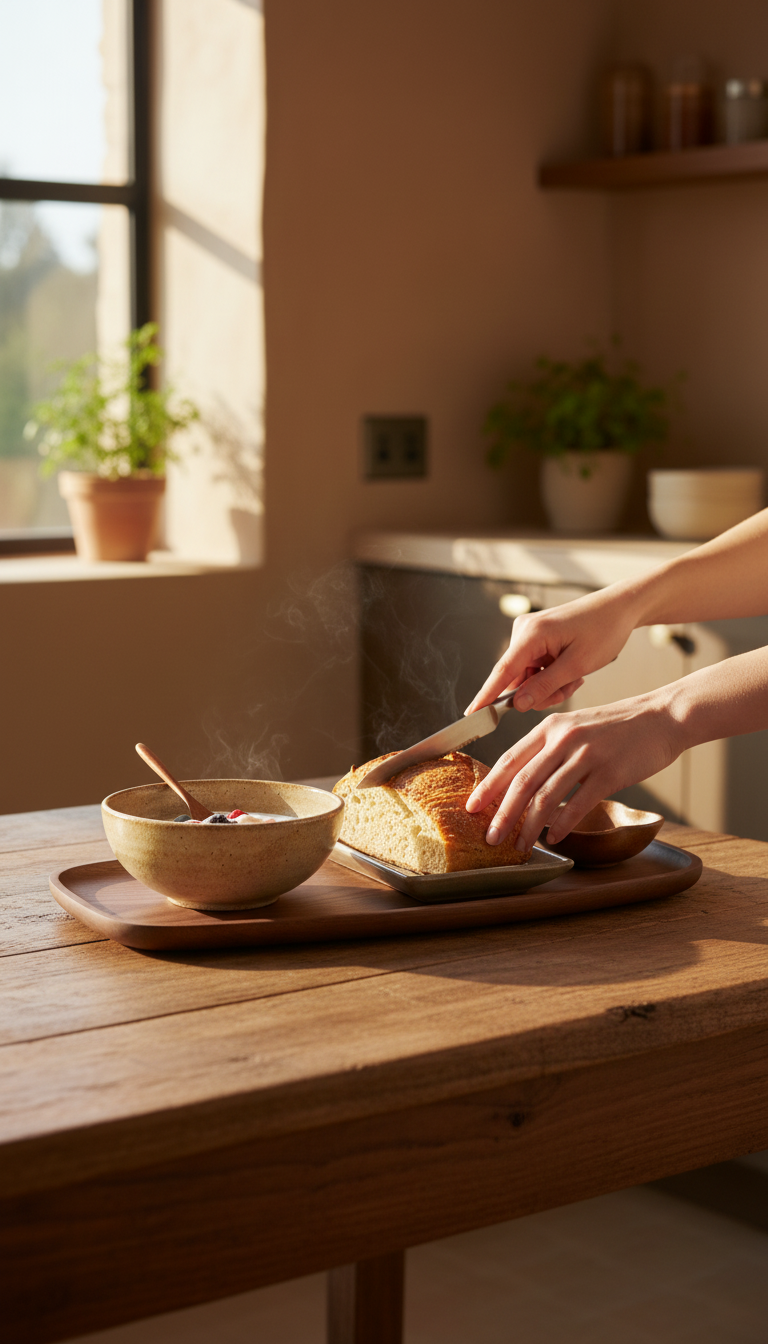 Walnut Serving Tray in use
