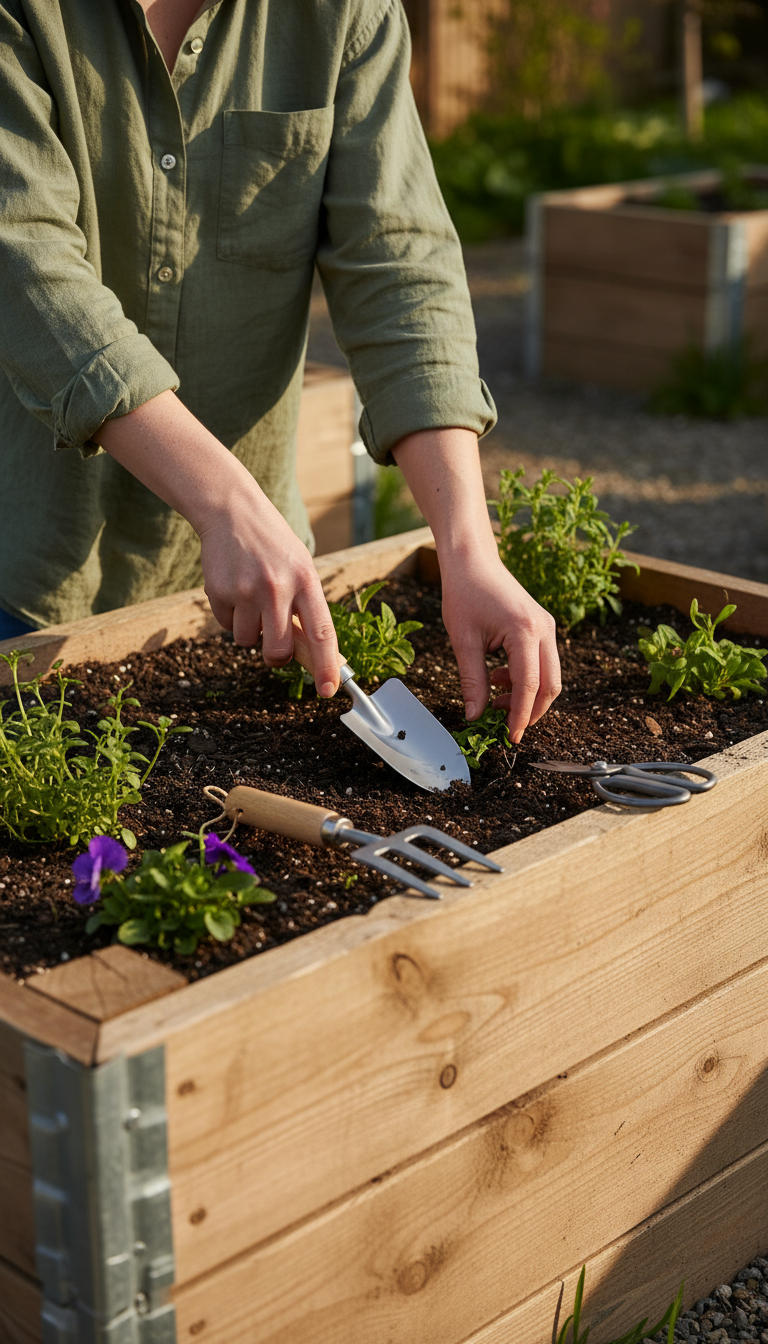 Urban Gardening Tool Kit in use