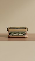Retro-styled typewriter, Focus on 3/4 angles that highlight the product's unique design and details. Backgrounds should be...